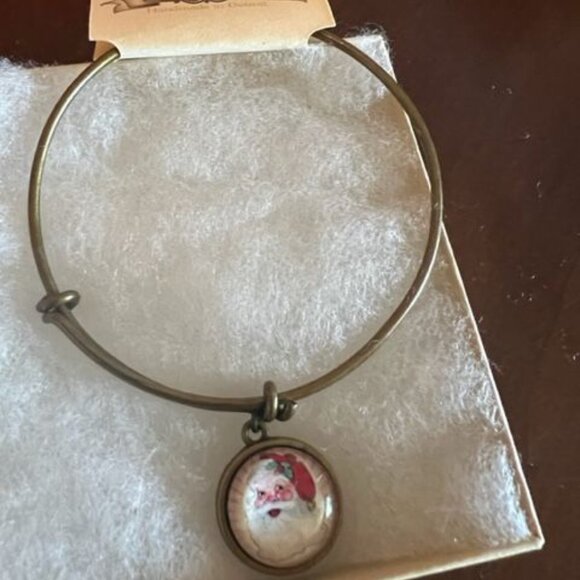 Divine Iguana retro Santa Claus Pendant Necklace &‎ Bracelet Set handmade - Picture 4 of 6